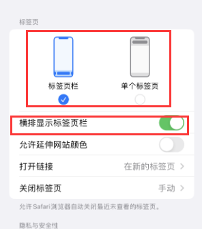 阳东iPhone授权维修分享Safari浏览器如何切换标签栏位置 